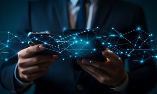 Businessman using smartphone